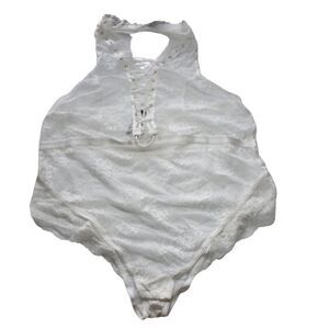 Torrid Halter One Piece Bodysuit White Bridal Lingerie New With Tags Plus Size 3